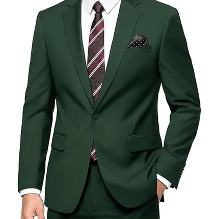 Elegant Men's Suit 2-Piece Set Slim Fit Jacket Pants for Men Wedding Party Formal Business Blazer Classic Prom Tuxedo 2026 New
