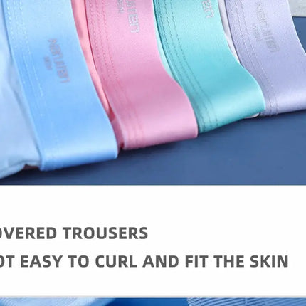4PCS/Set Boxers Ice Silk Man Underwear Boxer Graphene Men Underpants Breathable Comfortable Men's Panties Ultrathin Shorts Trunk