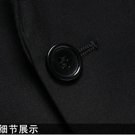 Suit (Blazer+ Trousers) Men's Casual Formal Business Gentleman Solid Color Hosting Four Seasons Slimming Wedding Fashion Suit