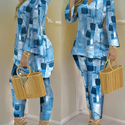 Pants Set New 2023 Spring & Summer Printed Fashion 2-Piece Suit