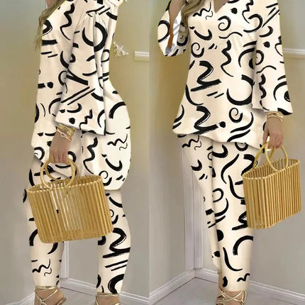 Pants Set New 2023 Spring & Summer Printed Fashion 2-Piece Suit