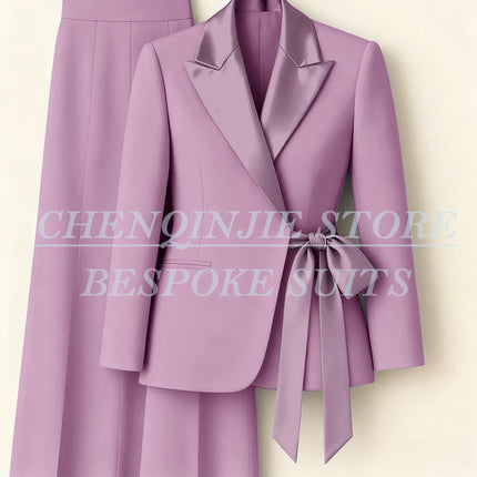 Customzied Women's Suits Blazer Fashion Peak Lapel Skinny Office Lady Outfits Formal Female 2 Piece Jacket Pants Full Sets