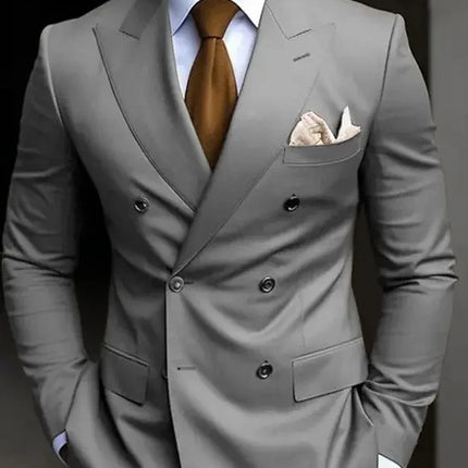 Men's Solid Color Business Suit 2025 High Quality Fashion Formal Business Men's Suit Slim Fit 2 Piece Two Button Blazer Pants