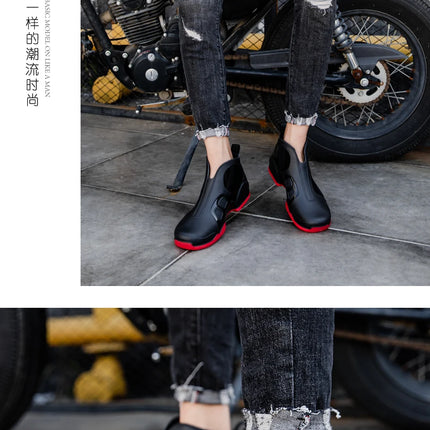 New Men's Outdoor Fishing Shoes Punk Ankle Rubber Boots Waterproof Strong Blocking Water Shoes Kitchen Shoes Size 39-44