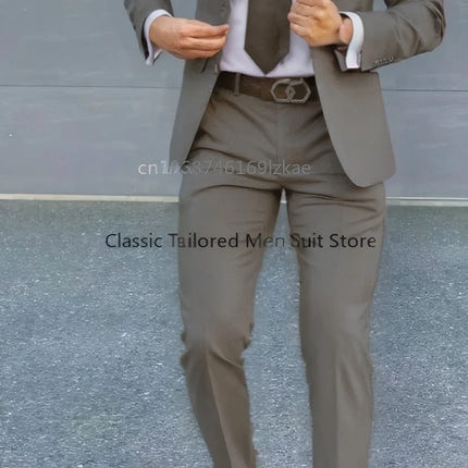 Men's Suit 2 Piece Suit   Jacket Pants Formal Wedding Tuxedo Groom Clothes Custom Color Blazer XS-5XL