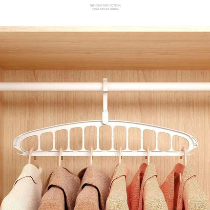 Multi-functional Folding 11-Hole Hanger Closet Organizer Rack Space-saving Multi-tier Hanging Rack Indoor Clothes Drying Rack