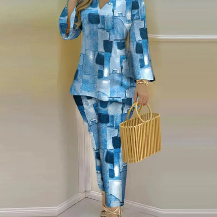 Pants Set New 2023 Spring & Summer Printed Fashion 2-Piece Suit