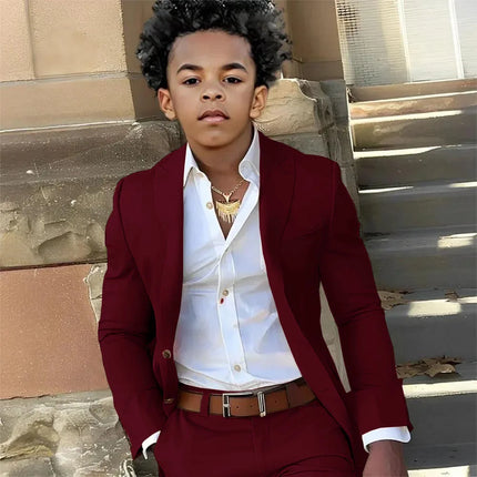 Casual Suit Boys Wedding Tuxedo Light Green Jacket Pants 2 Piece Set Formal Clothes Holiday Party Blazer Kids Custom Outfit