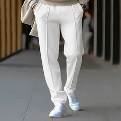 Summer Men Loose Trousers Casual Male High Elastic Waist Solid Color Wide Leg Full Pants CBFS-YY-133