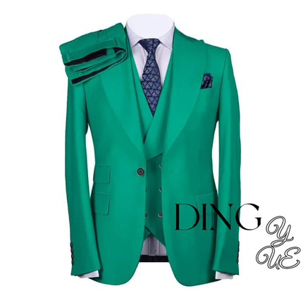 Men's Suits Regular Fit 3 Piece Single Breasted Prom Tuxedos Business Jacket Blazer+Vest+Pants Wedding