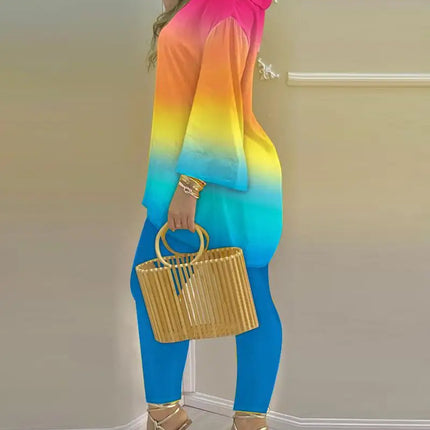Pants Set New 2023 Spring & Summer Printed Fashion 2-Piece Suit