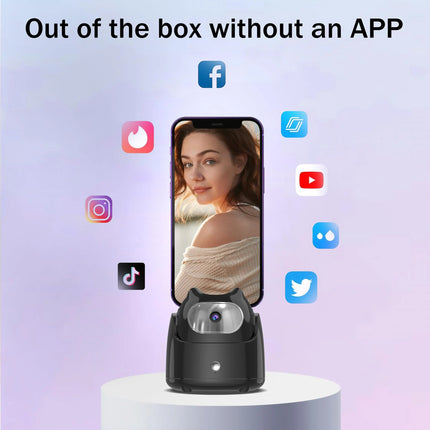 Portable 360°Rotation Auto Face Tracking Gimabl Tripod AI Smart Shooting Phone Holder for Live Vlog Streaming Video Selfie Stick