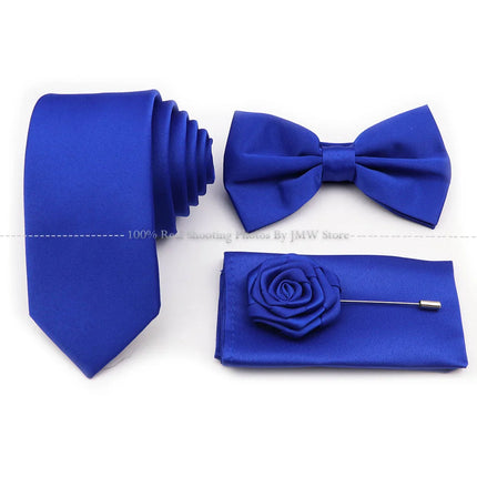 Hot Sale Purple Pink Sage Green Tie Set Polyester Necktie Bowtie Cufflink Brooch For Groom Suit Wedding Cravat Shirt Accessory