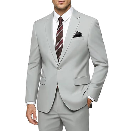 Elegant Men's Suit 2-Piece Set Slim Fit Jacket Pants for Men Wedding Party Formal Business Blazer Classic Prom Tuxedo 2026 New