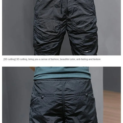 Spring Summer Harajuku Elastic Waist Quick Drying Stripe Casual Baggy Sport Running Work Trousers Man Casual Jogger Sweatpants