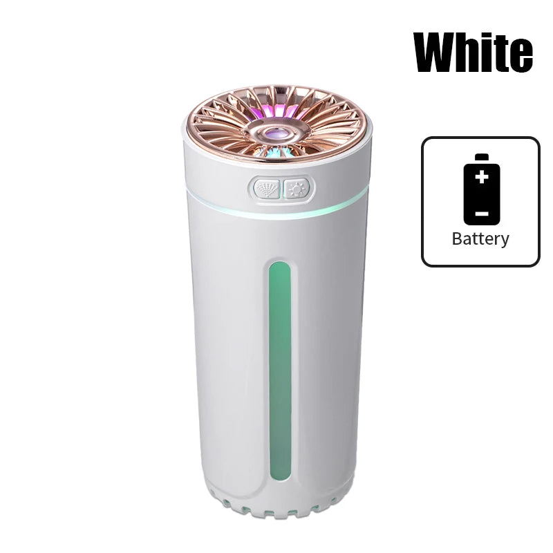 Vehicle-mounted Humidifier 300ml Mini Portable Spray Air Freshener Home LED Small Essential Oil Vaporizer Room Scent Diffuser