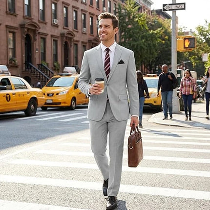 Elegant Men's Suit 2-Piece Set Slim Fit Jacket Pants for Men Wedding Party Formal Business Blazer Classic Prom Tuxedo 2026 New