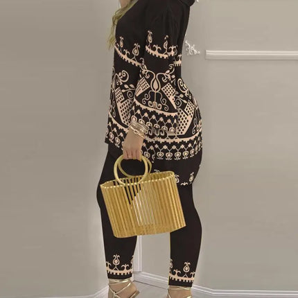 Pants Set New 2023 Spring & Summer Printed Fashion 2-Piece Suit