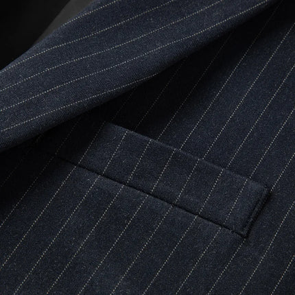 2025 new men's striped suit (suit + trousers) stylish and handsome British style wedding handsome two-piece set