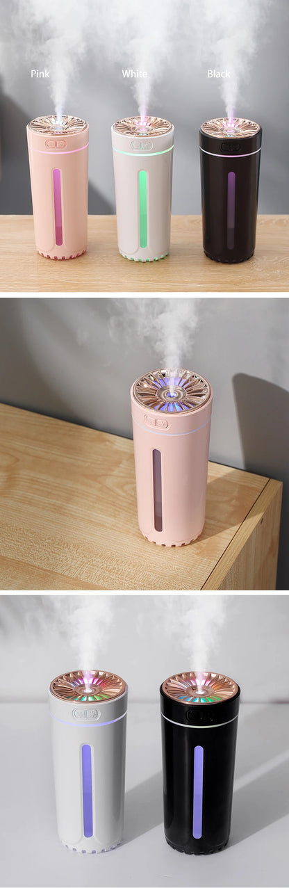 Vehicle-mounted Humidifier 300ml Mini Portable Spray Air Freshener Home LED Small Essential Oil Vaporizer Room Scent Diffuser