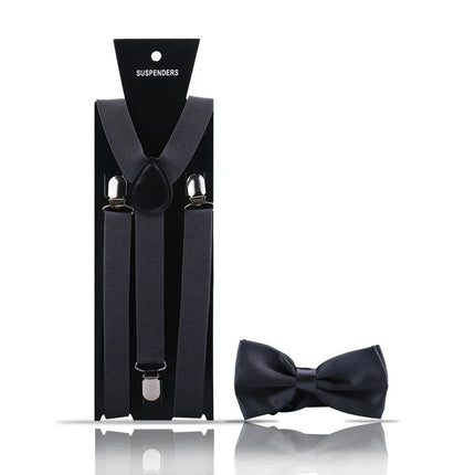 Elegant Fashion Adult Men's Suspenders And Bow Tie Two Pcs Set Harness Man For Pants Gentleman Suit Accessories Wedding Business
