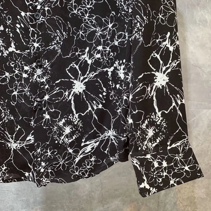 New Hong Kong Style Long Sleeved Shirt for Men, Thin and Trendy Korean Printed Shirt, All Match Printing Popularity Top