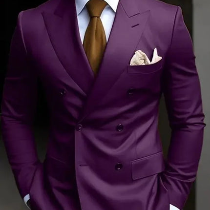 Men's Solid Color Business Suit 2025 High Quality Fashion Formal Business Men's Suit Slim Fit 2 Piece Two Button Blazer Pants