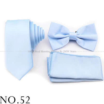 Hot Sale Purple Pink Sage Green Tie Set Polyester Necktie Bowtie Cufflink Brooch For Groom Suit Wedding Cravat Shirt Accessory