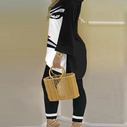 Pants Set New 2023 Spring & Summer Printed Fashion 2-Piece Suit