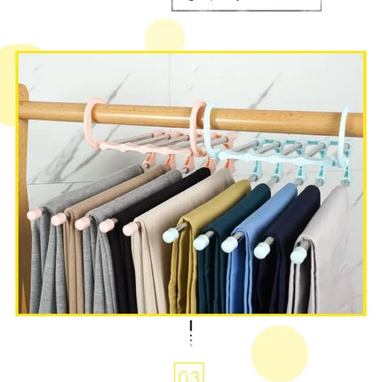 Folding Clothes Hanger Closet Organizer Space Saving Hanger Multi-port Clothing Rack Plastic Scarf Storage hangers for clothes