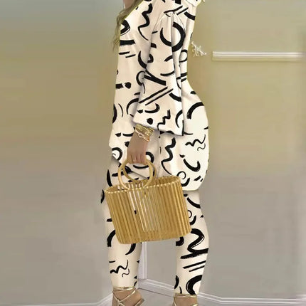 Pants Set New 2023 Spring & Summer Printed Fashion 2-Piece Suit