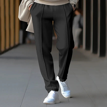 Summer Men Loose Trousers Casual Male High Elastic Waist Solid Color Wide Leg Full Pants CBFS-YY-133