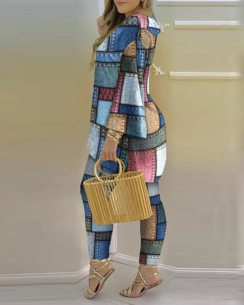 Pants Set New 2023 Spring & Summer Printed Fashion 2-Piece Suit
