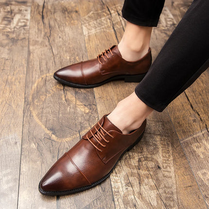 Men Dress Pointed Derby Shoes Luxury Business Social Suits Quality Handmade Fashion Wedding Shoes for Man 2024 New Formal Shoes
