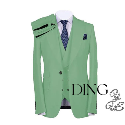Men's Suits Regular Fit 3 Piece Single Breasted Prom Tuxedos Business Jacket Blazer+Vest+Pants Wedding