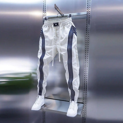 Trendy Mens Casual Pants Spring Summer Slim Fit Sports Harlan Trousers Elastic Waist Cargo kets Straight Leg Faion Brand