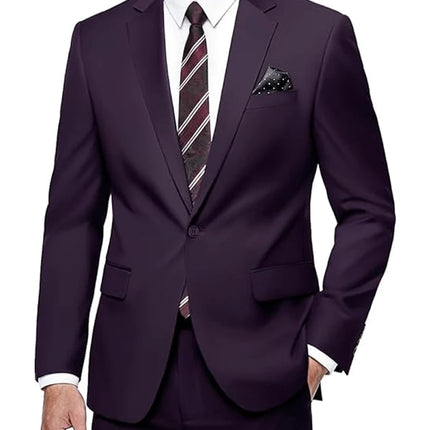 Elegant Men's Suit 2-Piece Set Slim Fit Jacket Pants for Men Wedding Party Formal Business Blazer Classic Prom Tuxedo 2026 New