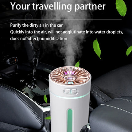 Vehicle-mounted Humidifier 300ml Mini Portable Spray Air Freshener Home LED Small Essential Oil Vaporizer Room Scent Diffuser