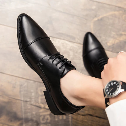 Men Dress Pointed Derby Shoes Luxury Business Social Suits Quality Handmade Fashion Wedding Shoes for Man 2024 New Formal Shoes