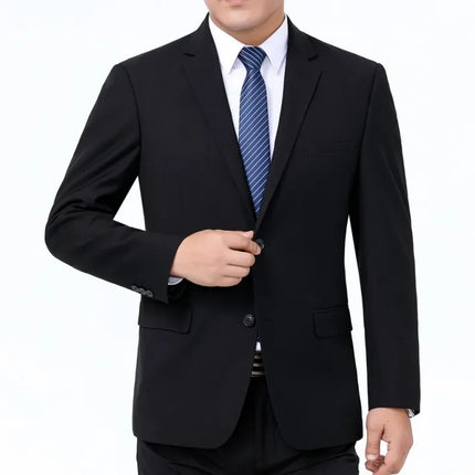 Solid Color Suit Men's Formal Wedding Best Man Sales Work Clothes Gentleman's Professional Show Business Office (Blazer+ Pants)