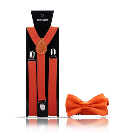 Elegant Fashion Adult Men's Suspenders And Bow Tie Two Pcs Set Harness Man For Pants Gentleman Suit Accessories Wedding Business