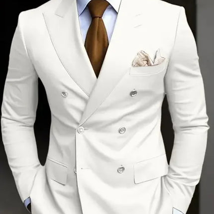 Men's Solid Color Business Suit 2025 High Quality Fashion Formal Business Men's Suit Slim Fit 2 Piece Two Button Blazer Pants