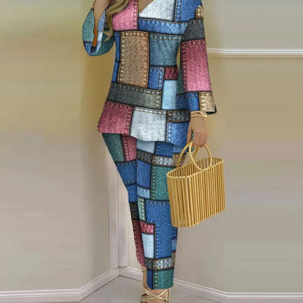 Pants Set New 2023 Spring & Summer Printed Fashion 2-Piece Suit