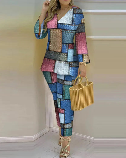 Pants Set New 2023 Spring & Summer Printed Fashion 2-Piece Suit