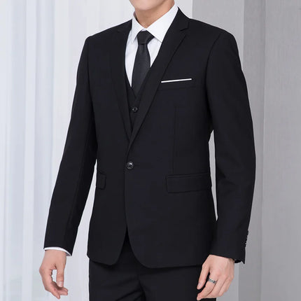 2026 Men Suit Coat Fashion Solid Color Turn Down Collar Male Outerwear Single-breasted Long Sleeve Business Versatile Man Jacket
