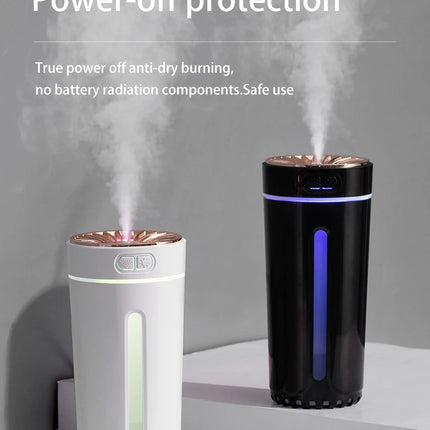 Vehicle-mounted Humidifier 300ml Mini Portable Spray Air Freshener Home LED Small Essential Oil Vaporizer Room Scent Diffuser