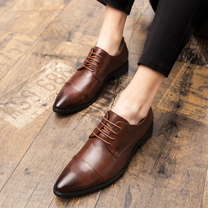Men Dress Pointed Derby Shoes Luxury Business Social Suits Quality Handmade Fashion Wedding Shoes for Man 2024 New Formal Shoes