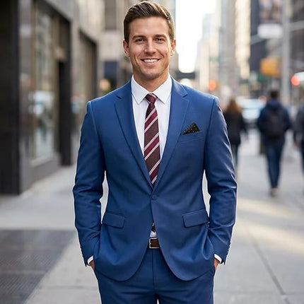 Elegant Men's Suit 2-Piece Set Slim Fit Jacket Pants for Men Wedding Party Formal Business Blazer Classic Prom Tuxedo 2026 New