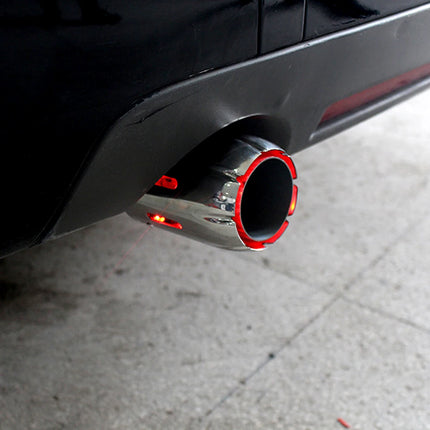 1Pcs 63mm Exhaust Tips Stainless Steel Muffler Car Exhaust Tail Pipe Modification Luminous Tube With Blue Flame LED light