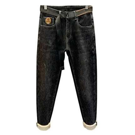 Stylish Slim Fit Men's Jeans Elastic Casual Long Pants Spring Autumn Winter Korean Version Trendy Brand Versatile Straight Leg